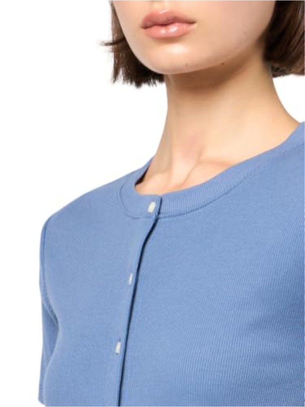 Short Sleeve Ribbed Cardigan Sweater - Picture 2 of 2
